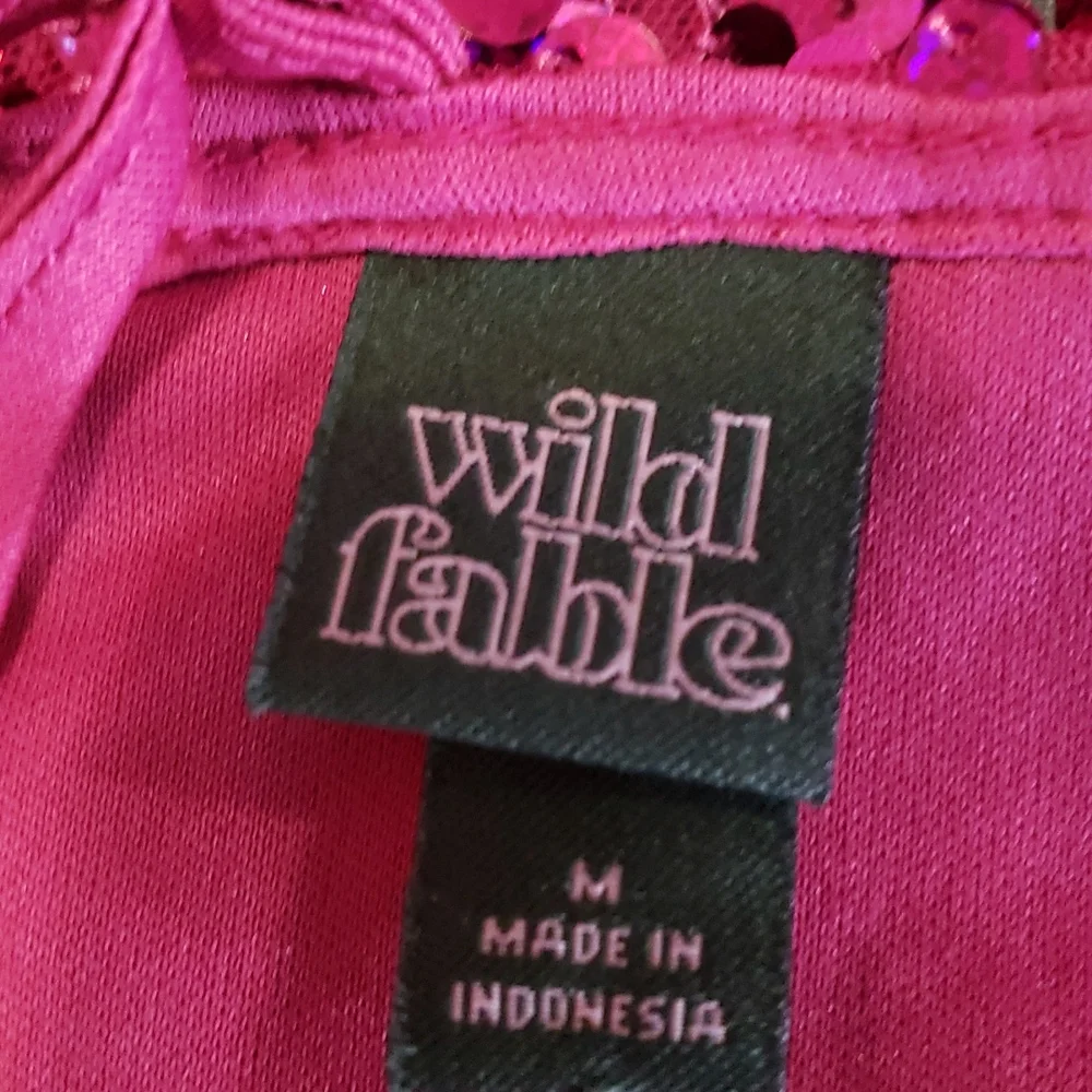 Wild Fable Pink sequined spaghetti strap mini slip dress - Picture 8 of 9